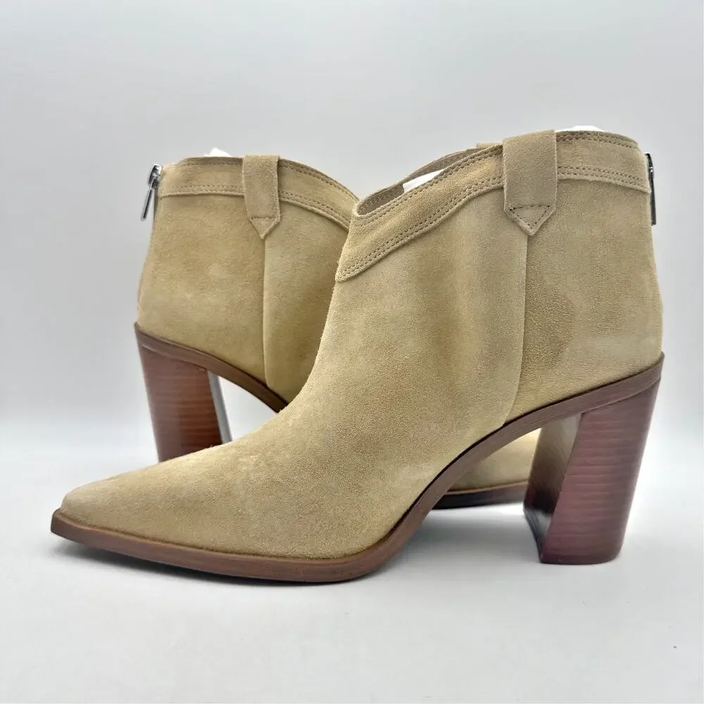 Vince Camuto Womens Wellinda Ankle Bootie Size 11 Tan Suede Heel Ankle Boot NWOB
